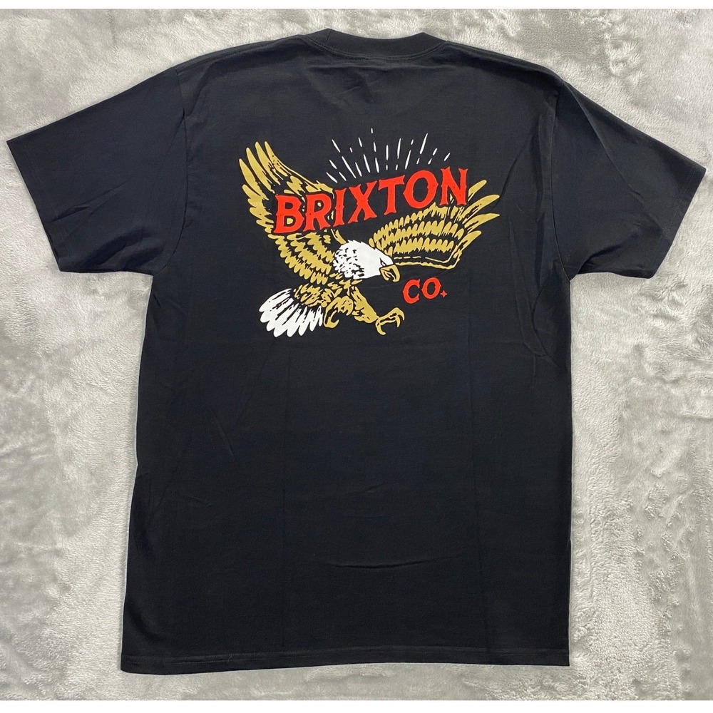 Brixton Crow Standard Tee Mens Medium Black Eagle Graphic Short Sleeve T-Shirt
